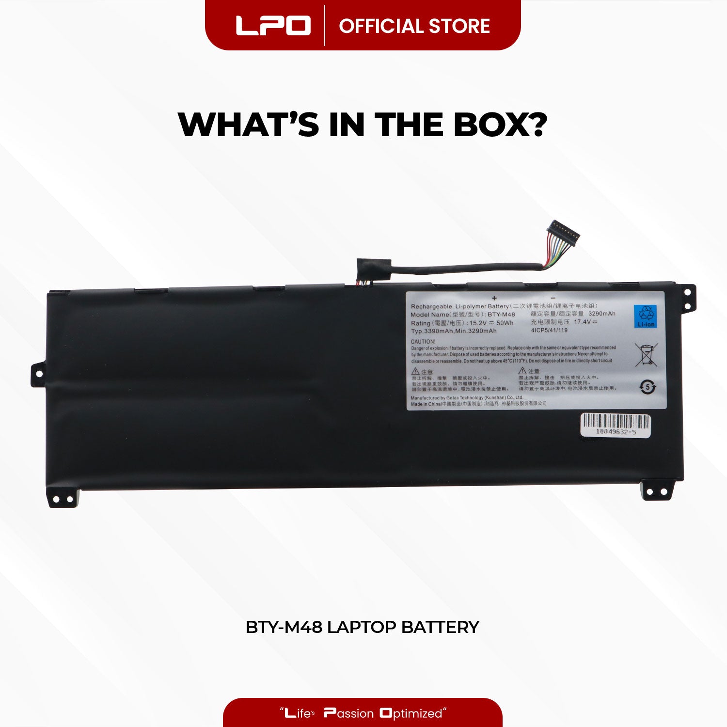 Laptop Battery BTY-M48 Compatible with MSI Prestige PS42 8RB, MSI Modern 8RC 8RA 8MO