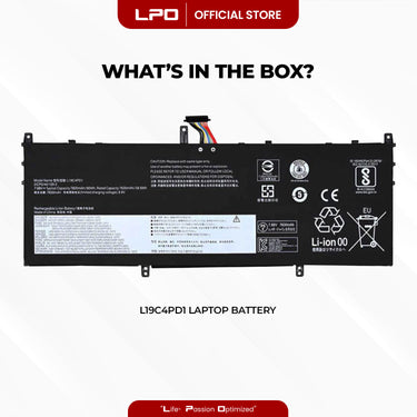 Laptop Battery L19C4PD1 Compatible with Lenovo Yoga C640-13IML Series; Lenovo Yoga C640-13IML - LPO Laptop PC-Outlet