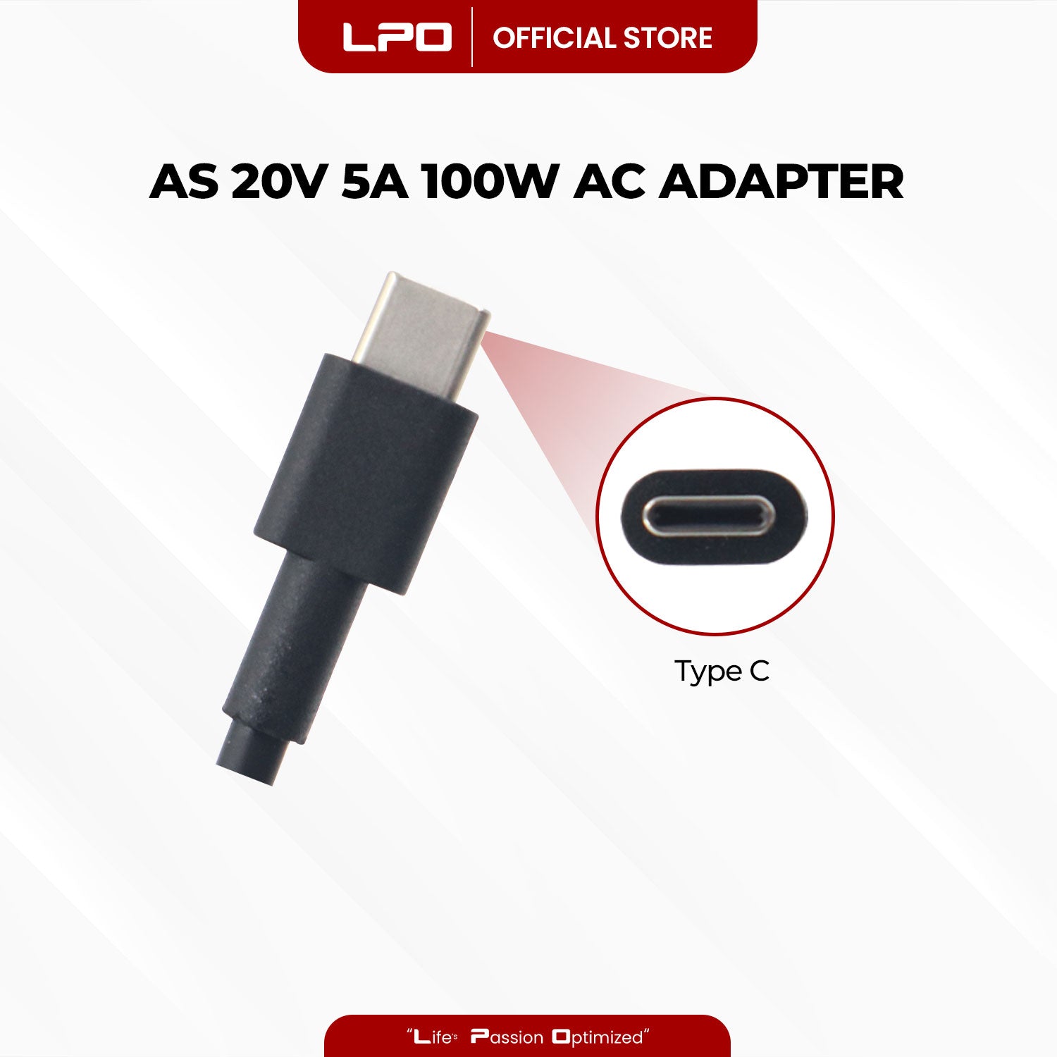 Laptop Charger Asus 20V 5A 100W TYPE C Compatible with ASUS ROG Flow X13
