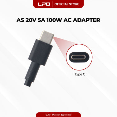 Laptop Charger Asus 20V 5A 100W TYPE C Compatible with ASUS ROG Flow X13