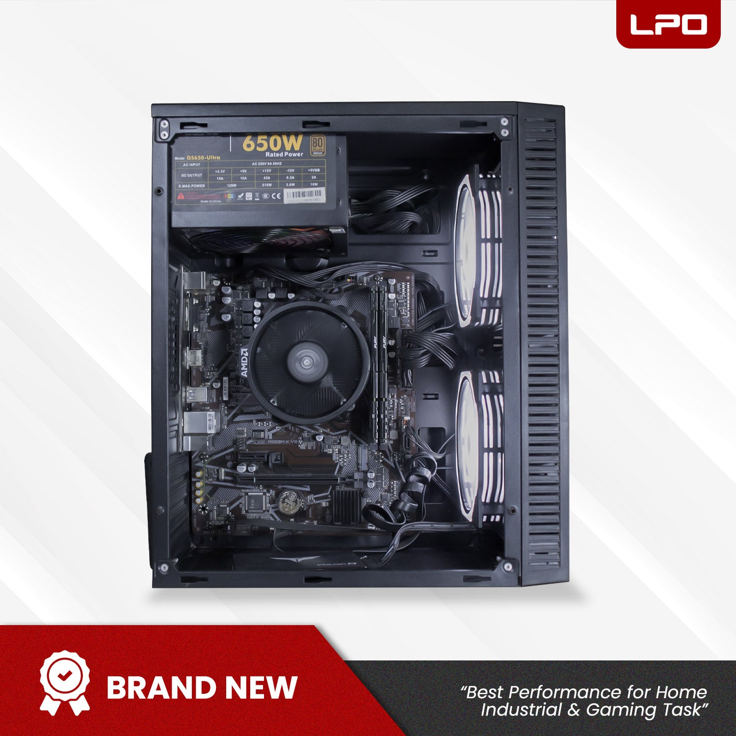 Gaming Desktop Computer AMD Ryzen 5 5600G A520M-K V2 AM4 Socket 16GB DDR4 120GB 2.5
