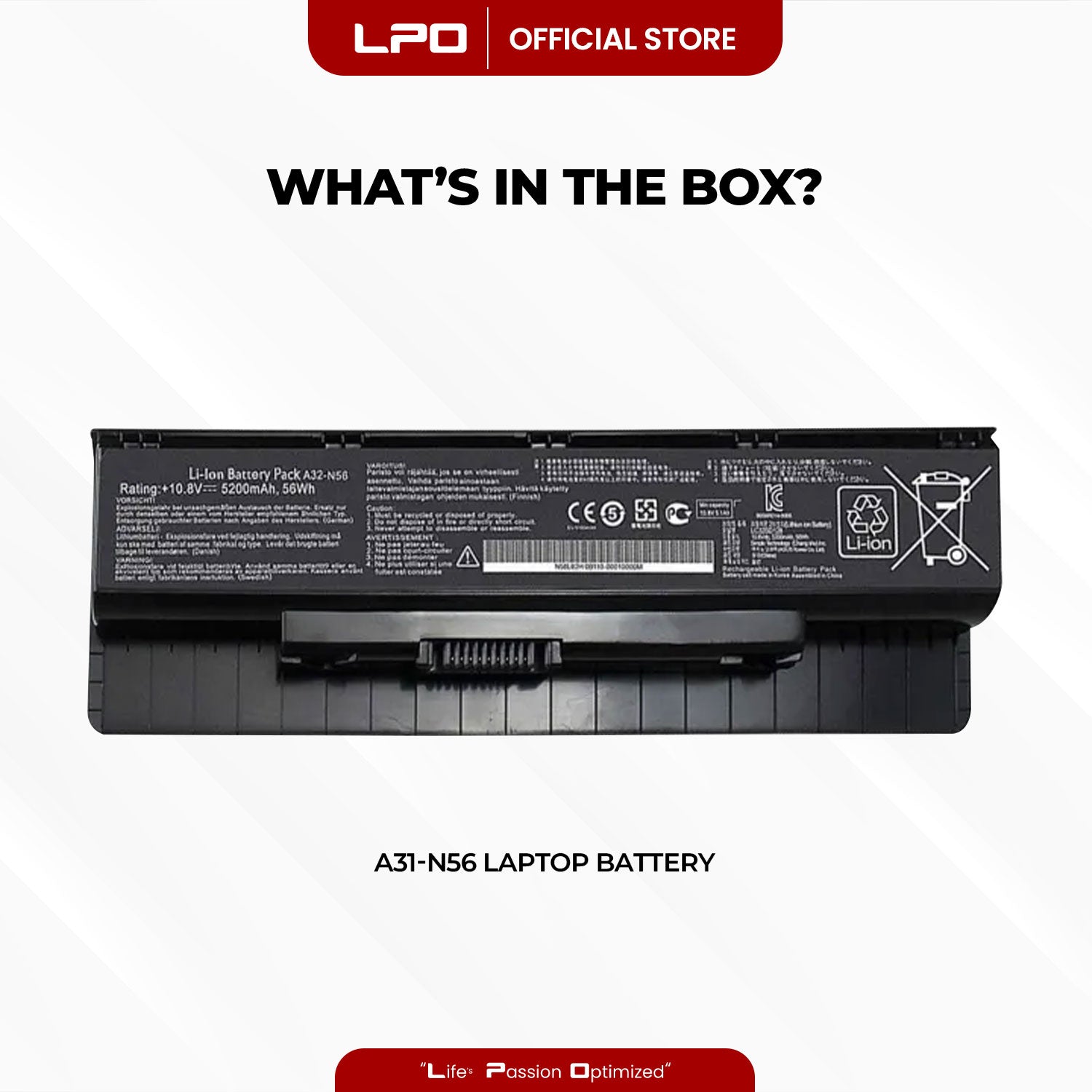 Laptop Battery A31-N56 Compatible with Asus A31-N56 A32-N56 A33-N56 A32-N46 N46 N56 N76 R503C