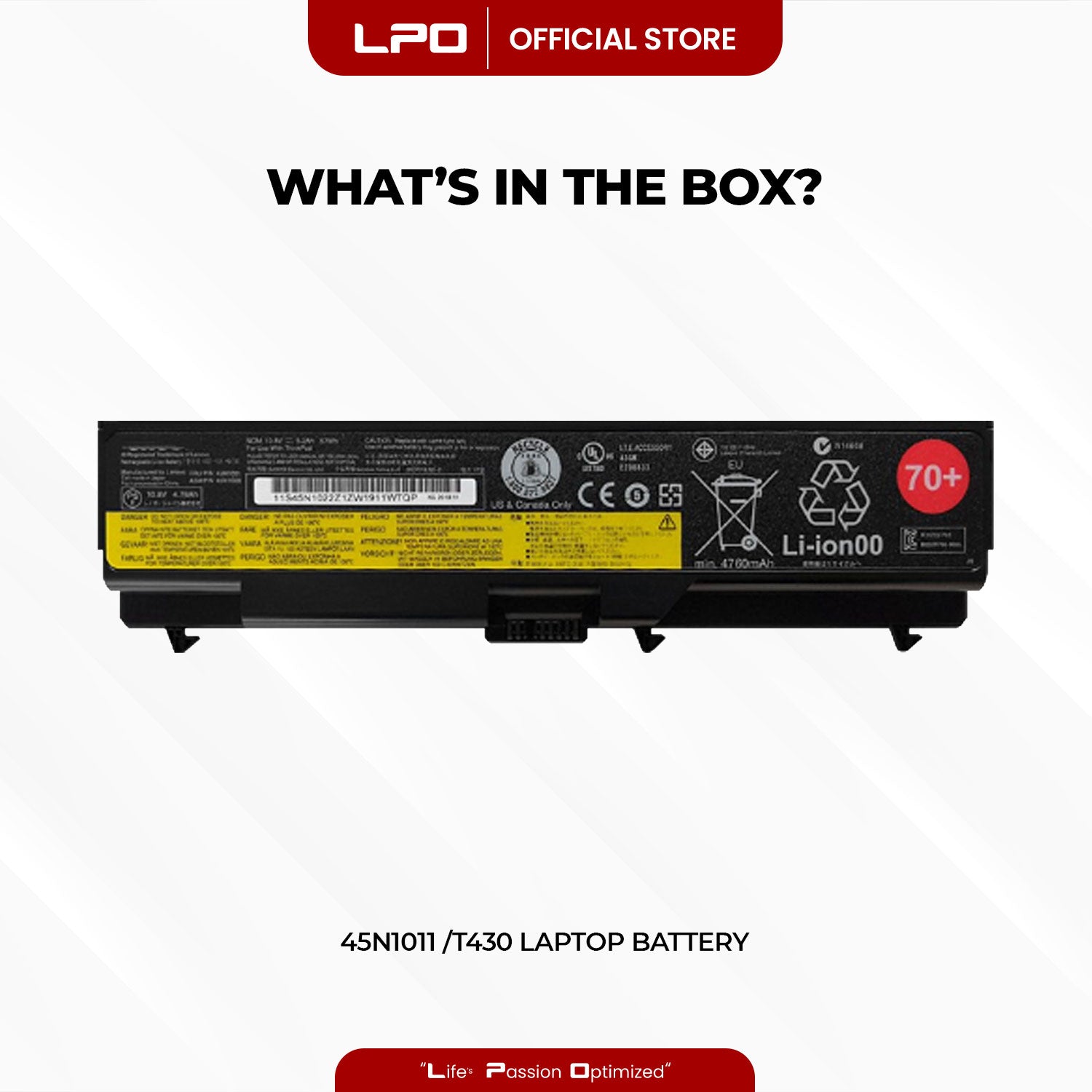 Laptop Battery 45N1011 T430 Compatible with Lenovo L412 L420 L430 L512 L520 L530 T410