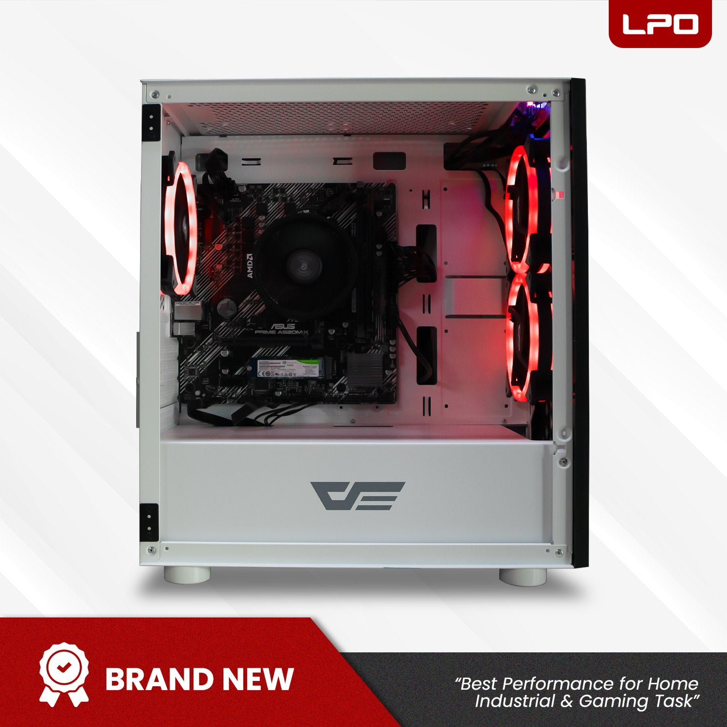Gaming Desktop Unit AMD Ryzen 5 4600G 4.2Ghz Prime A520M-K-CSM AM4 Socket Motherboard 8GB DDR4 500GB NVMe SSD DLM21 White Case MAG A500DN 500W 80+ PSU (Game Ready)