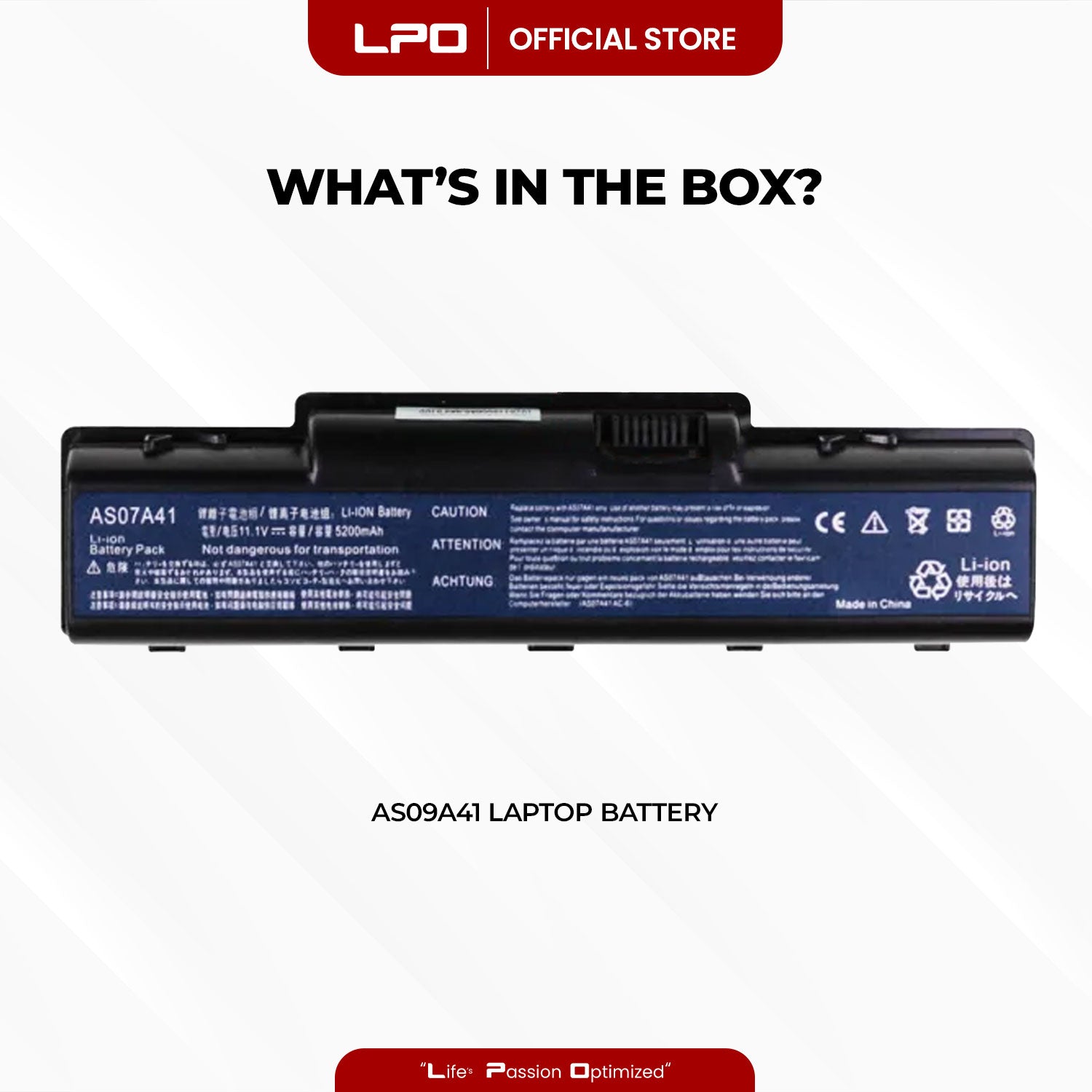 Laptop Battery AS09A41  Compatible with Acer Aspire 4732Z, 5332, 5334, 5516, 5517 - LPO Laptop PC-Outlet