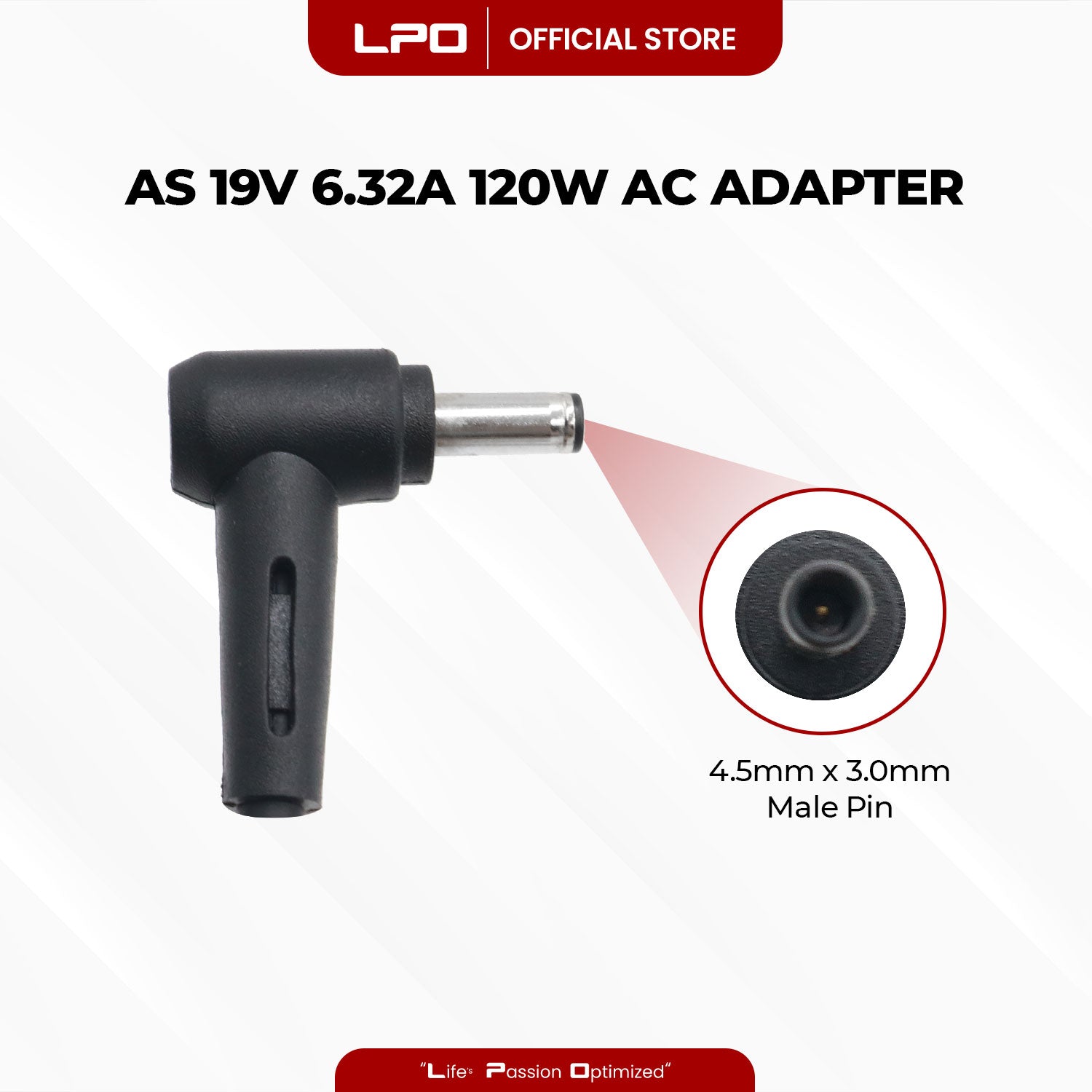 Laptop Charger Asus 19V 6.32A 120W Male Pin 4.5mm x 3.0mm Compatible with Asus N501JW/VW