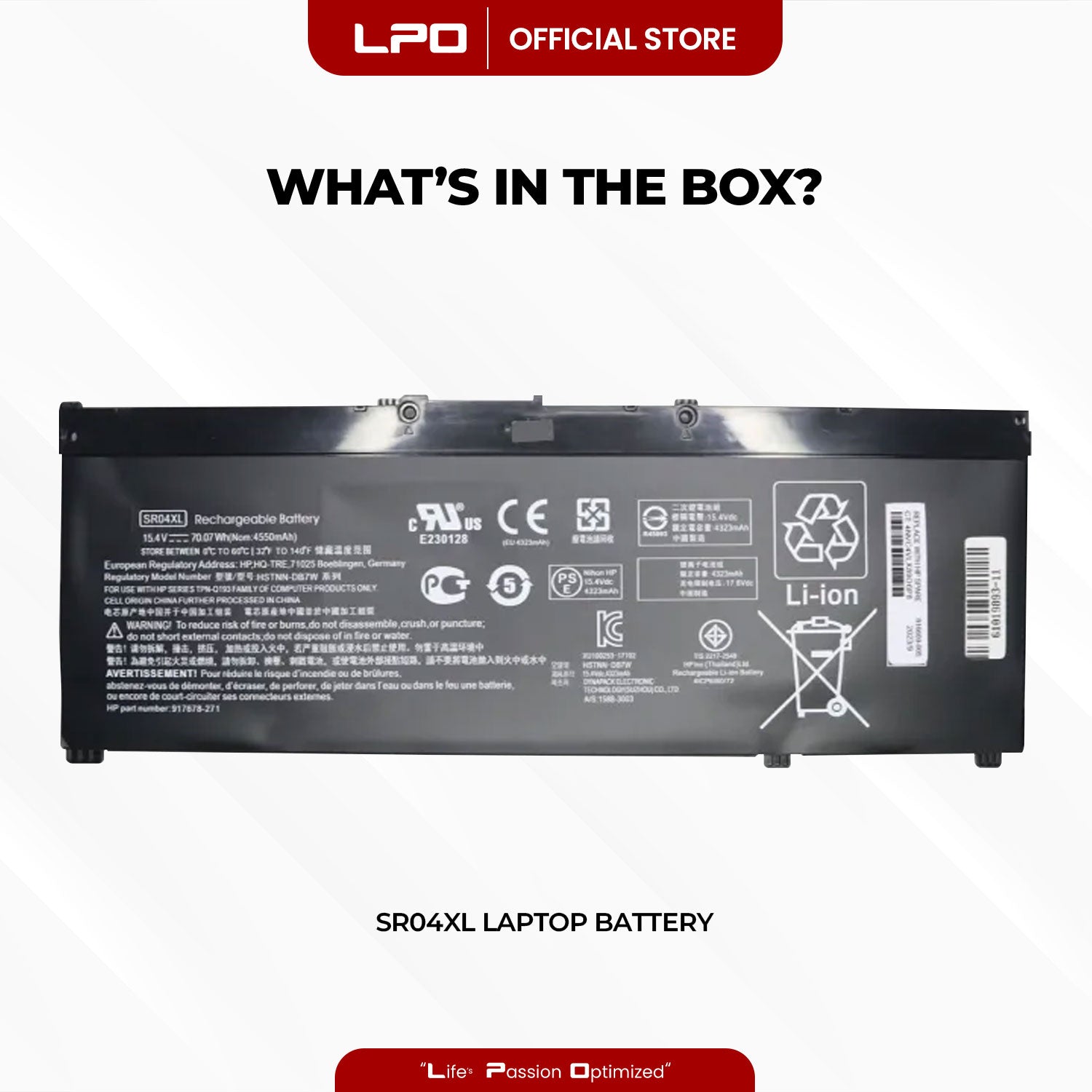 Laptop Battery SR04XL Compatible with HP Omen 15 2018 15-ce0xx 15-ce000 Series