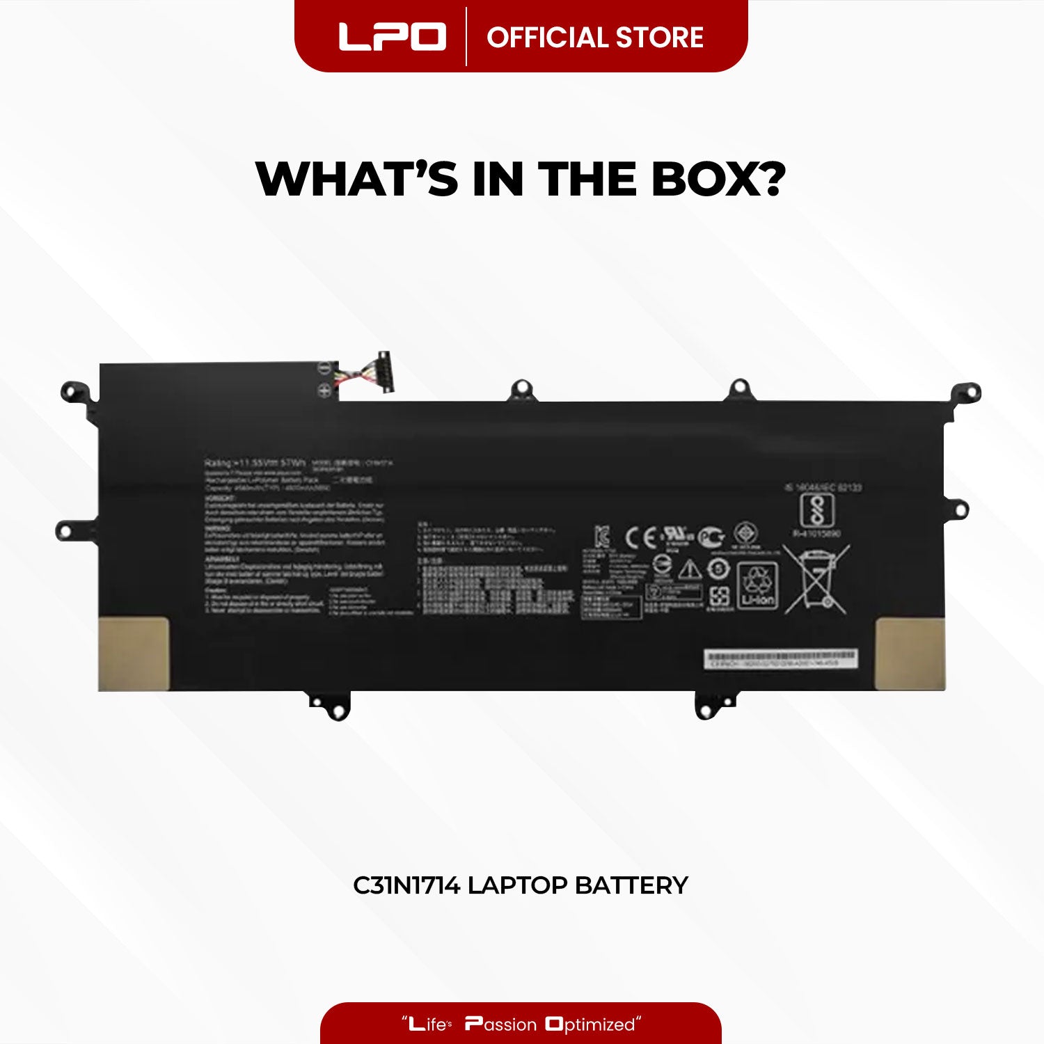Laptop Battery C31N1714 Compatible with Asus ZenBook Flip 14 UX461FA, UX461UN, UX461UA