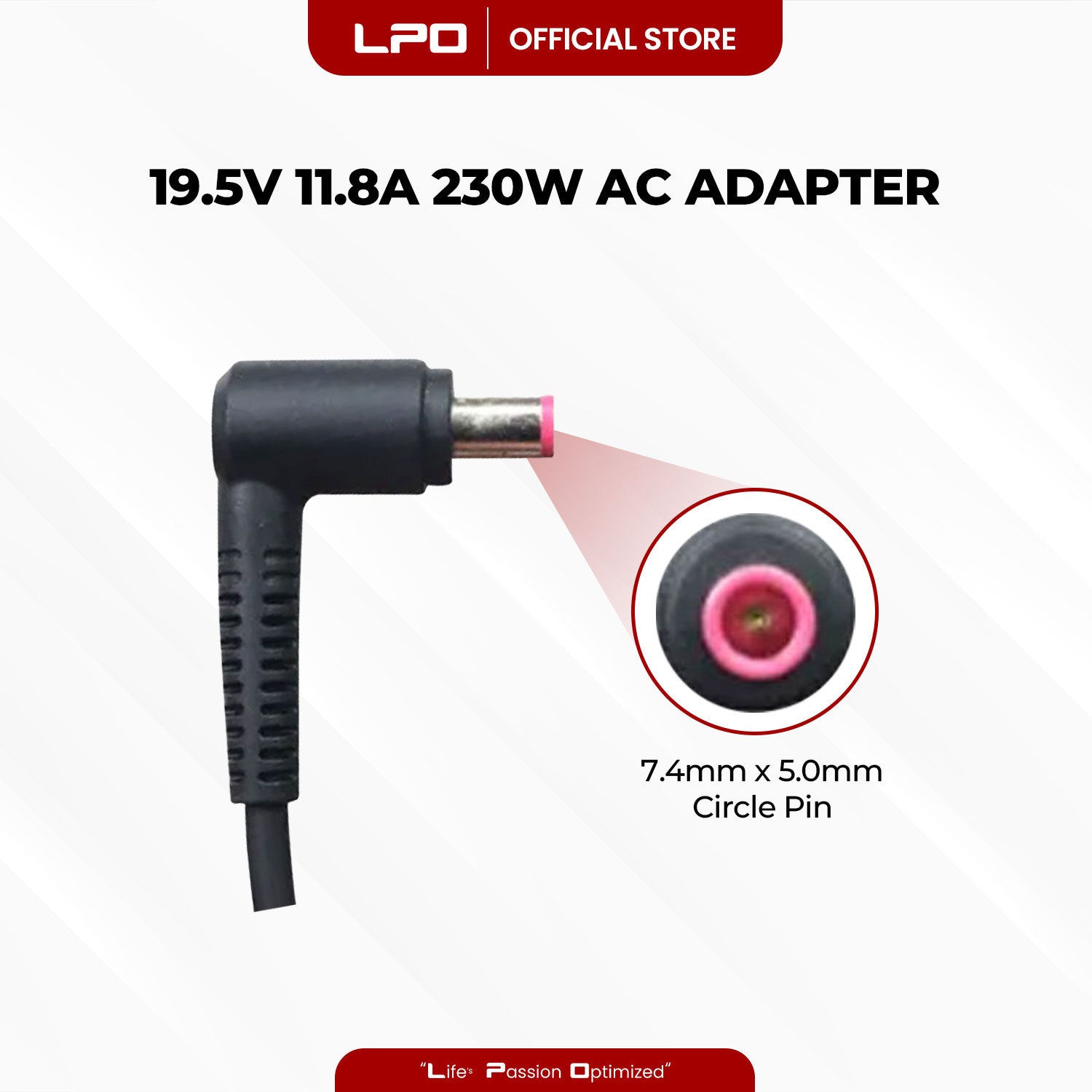 Laptop Charger Acer 19.5V 11.8A 230W Circle Pin 7.4mm x 5.0mm Compatible with Acer Predator 17 GTX 1070 G9-793-79V5 78CM 79PE 73MB 79VS