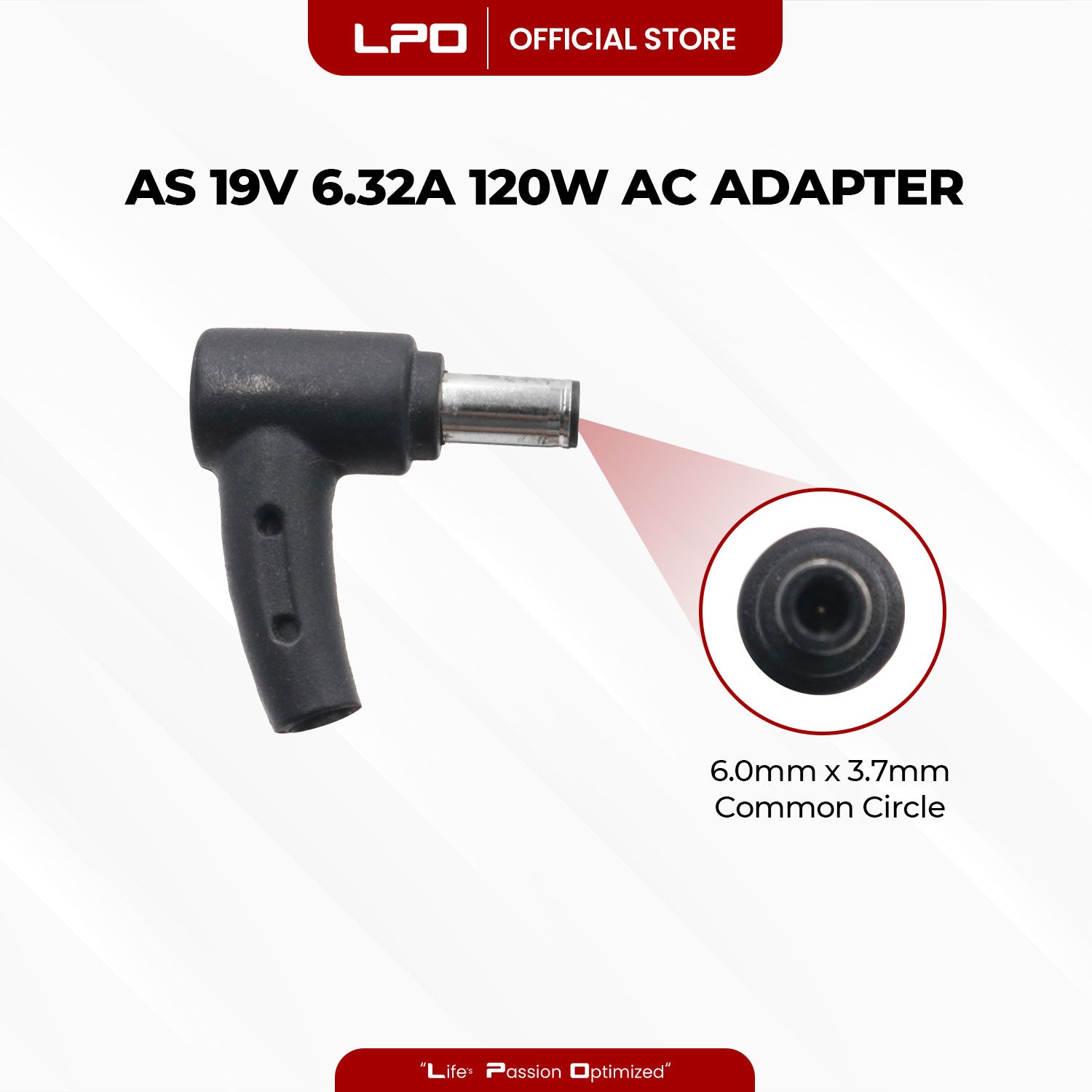 Laptop Charger Asus 19V 6.32A 120W Common Circle Pin 6.0mm x 3.7mm Compatible with Asus FX505GM