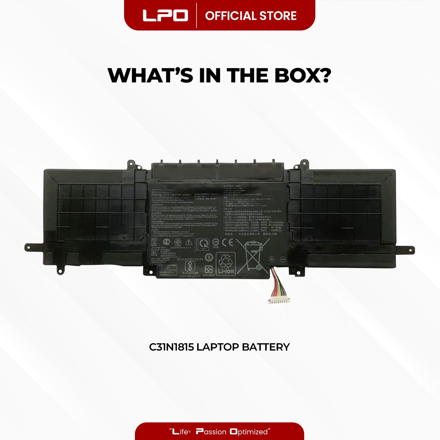 Laptop Battery C31N1815 Compatible with ASUS U3300F, BX333FN, RX333FA, RX333FN