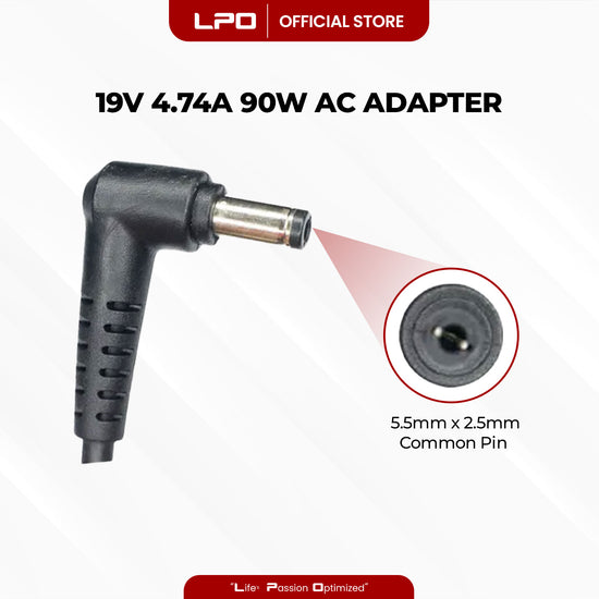Laptop Charger Asus 19V 4.74A 90W Common Pin 5.5mm x 2.5mm Compatible with Asus A7 A8 F3 F5 F6 F8 F9 Series