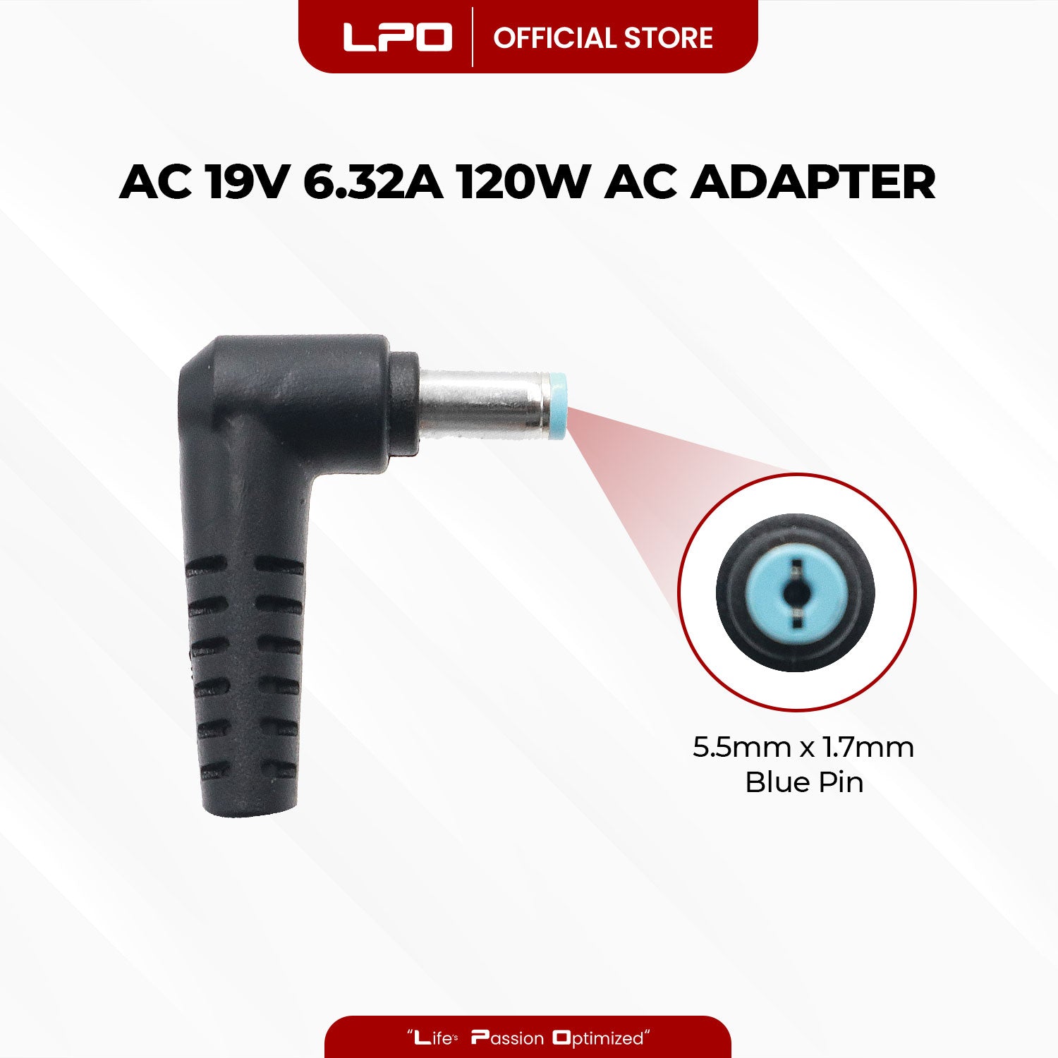 Laptop Charger Acer 19V 6.32A 120W Blue Pin 5.5mm x 1.7mm Compatible with Acer Aspire 5951G
