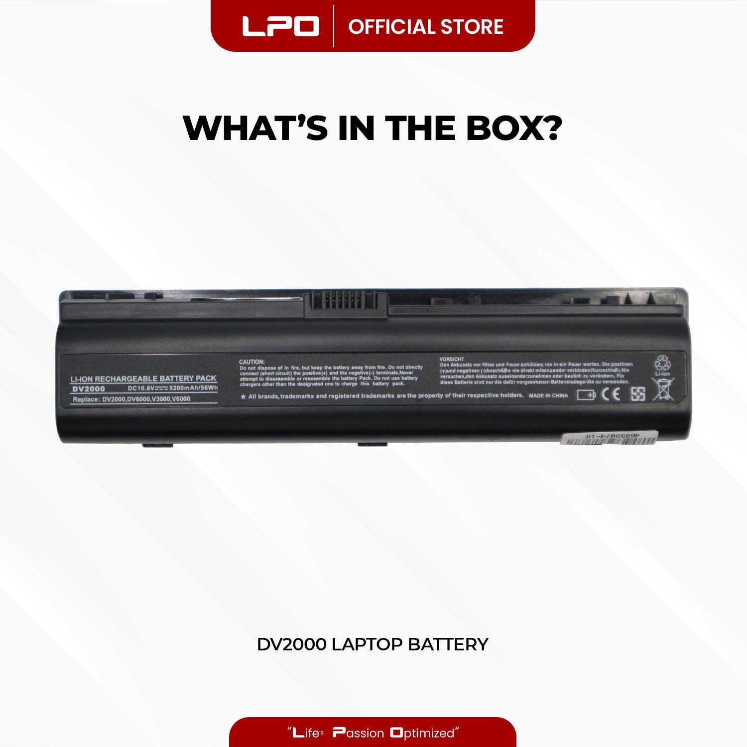 Laptop Battery DV2000 Compatible with HP 411462-121, HP HSTNN-DB31HSTNN-DB42 Series - LPO Laptop PC-Outlet