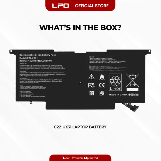 Laptop Battery C22-UX31 Compatible with ASUS UX31 Series ASUS ZenBook UX31 Series ASUS ZenBook UX31A Series ASUS ZenBook UX31E Series ASUS UX31 Ultrabook Series ASUS UX31A Ultrabook Series ASUS UX31E Ultrabook Series