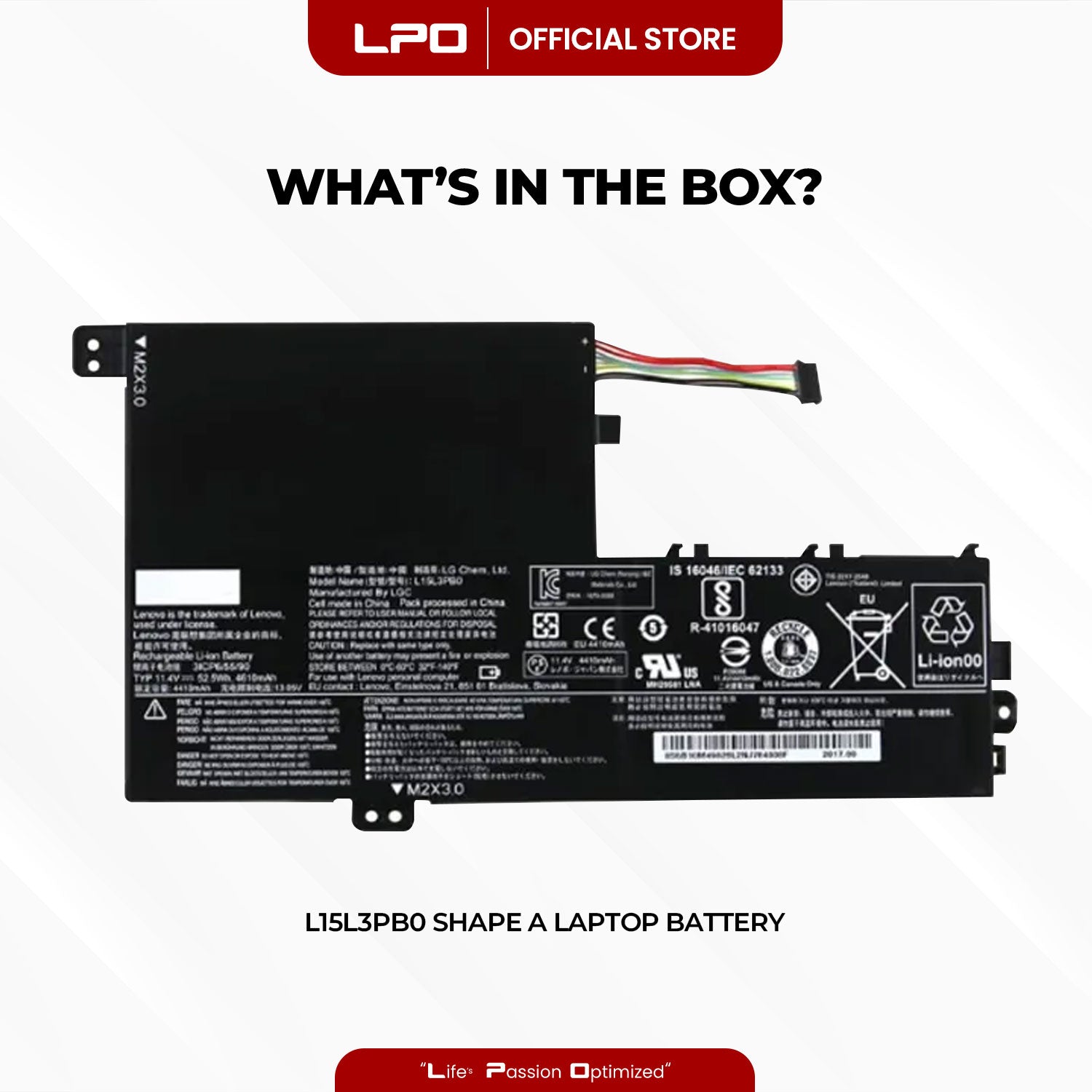 Laptop Battery L15L3PB0 Shape A Compatible with Lenovo IdeaPad 330S-14AST 330S-14IKB 330S-15ARR 330S-15AST 330S-15IKB Series