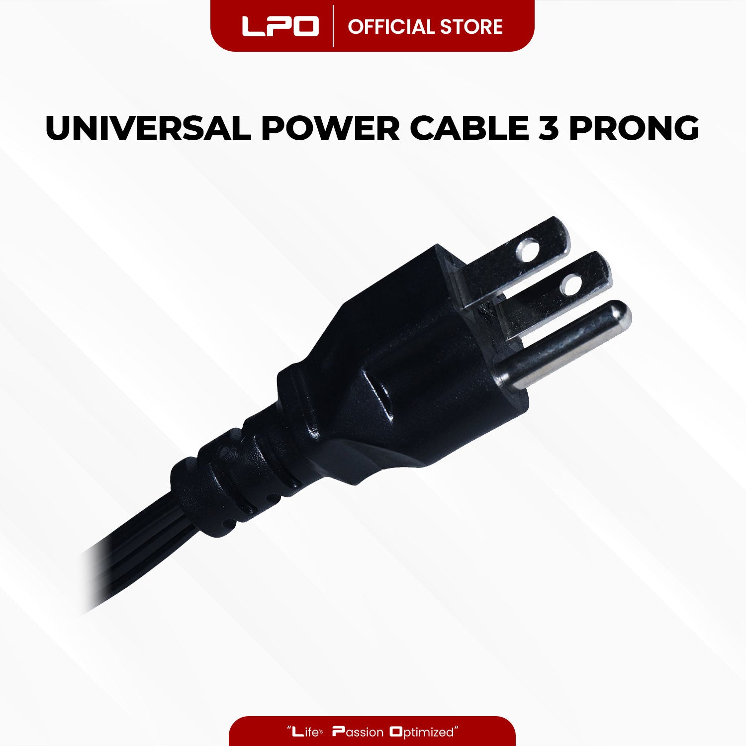 Power Cord	3 Prongs Compatible with Laptop Charger AC Adapter 3 Prongs 3 Pins - LPO Laptop PC-Outlet