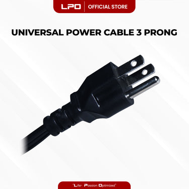 Power Cord	3 Prongs Compatible with Laptop Charger AC Adapter 3 Prongs 3 Pins - LPO Laptop PC-Outlet