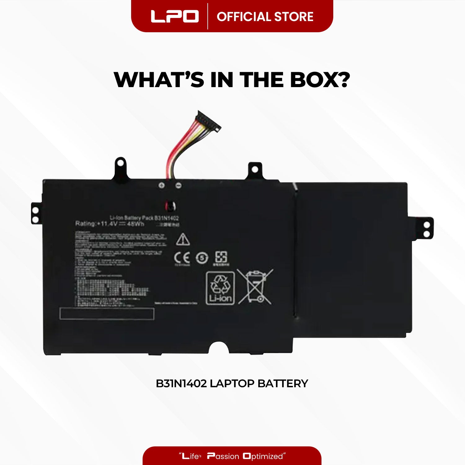 Laptop Battery B31N1402 Compatible with Asus Notebook Q551LN, Q551, N591LB, Q551L
