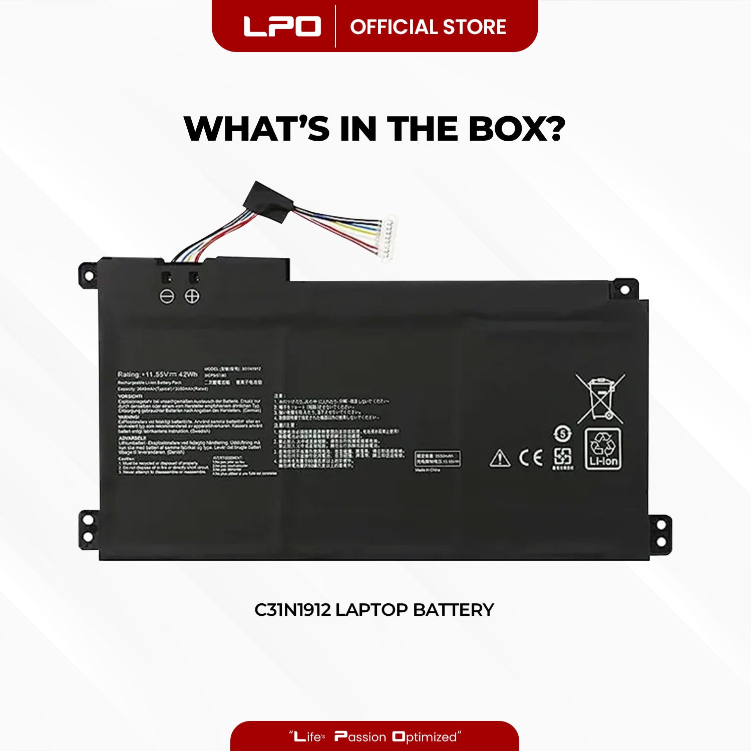 Laptop Battery C31N1912 Compatible with Asus VivoBook 14 E510MA, 14 L410MA