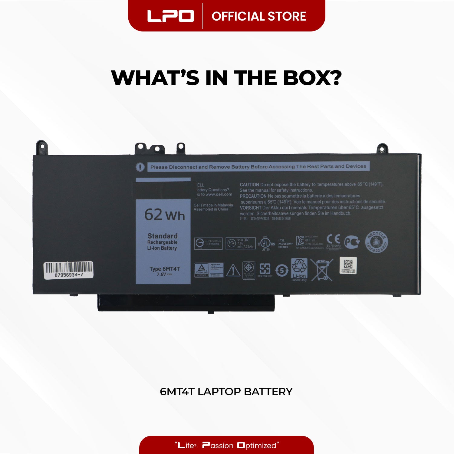 Laptop Battery 6MT4T Compatible with Dell Latitude 14 5470 E5470 15 5570 Series