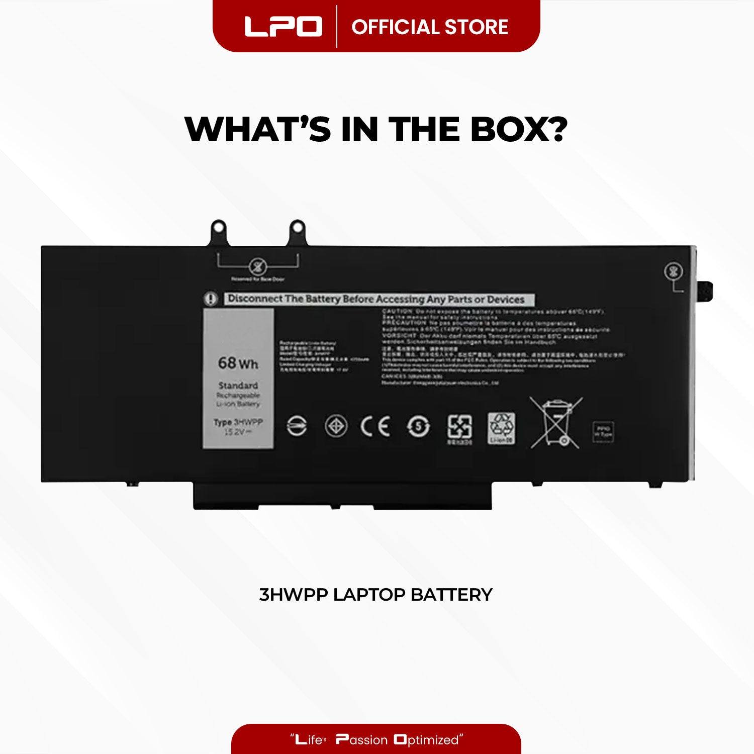 Laptop Battery 3HWPP Compatible with Dell Latitude 5401 5410 5411 // Latitude 5501 5510
