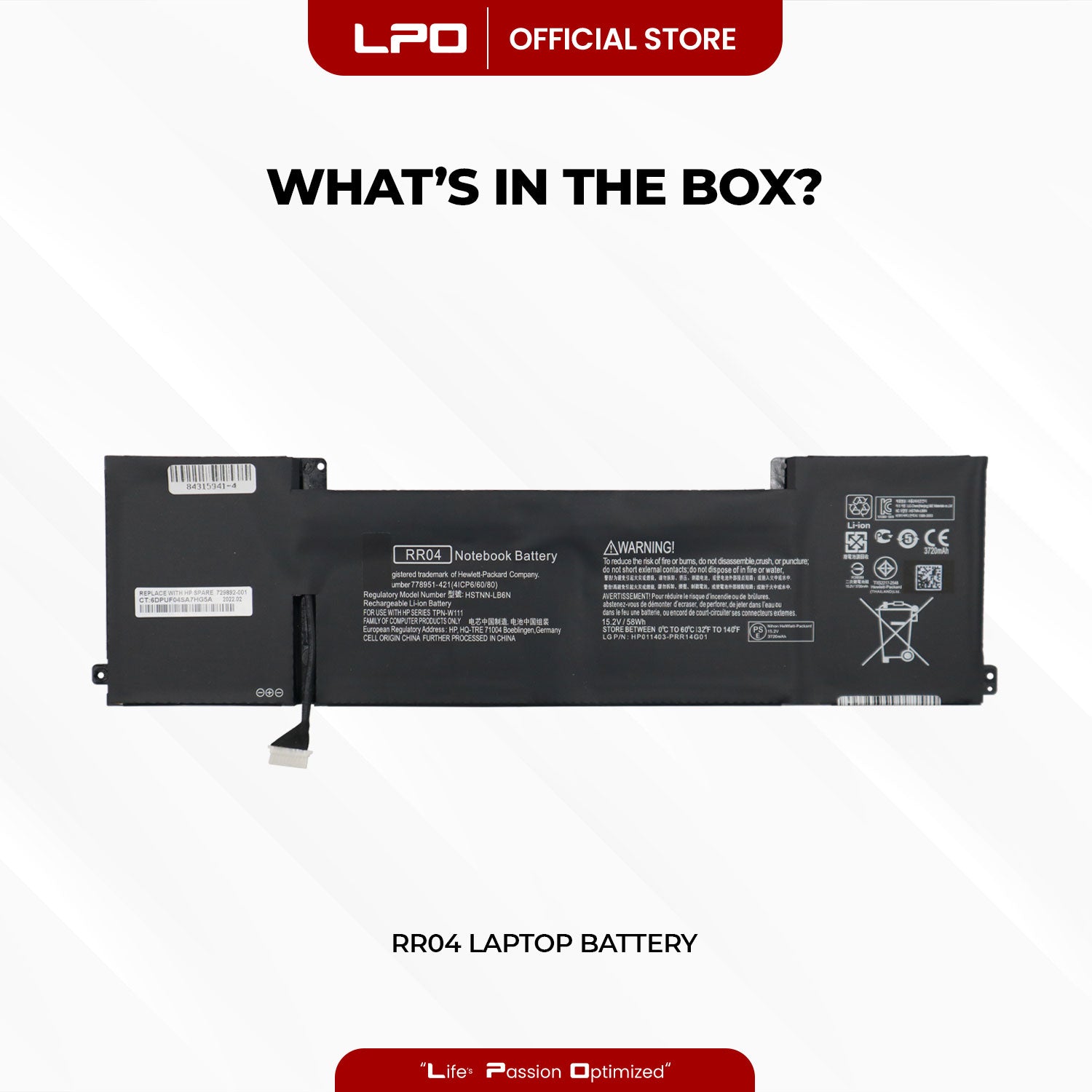 Laptop Battery RR04 Compatible with HP Spectre X360 13T-aw100 13-aw0090ca aw0001tu - LPO Laptop PC-Outlet