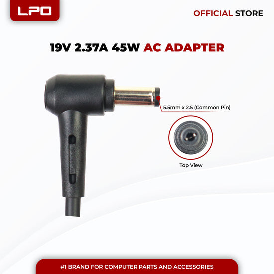 Laptop Charger Asus 19V 2.37A 45W	Common Pin 5.5mm x 2.5mm Compatible with ASUS UX305
