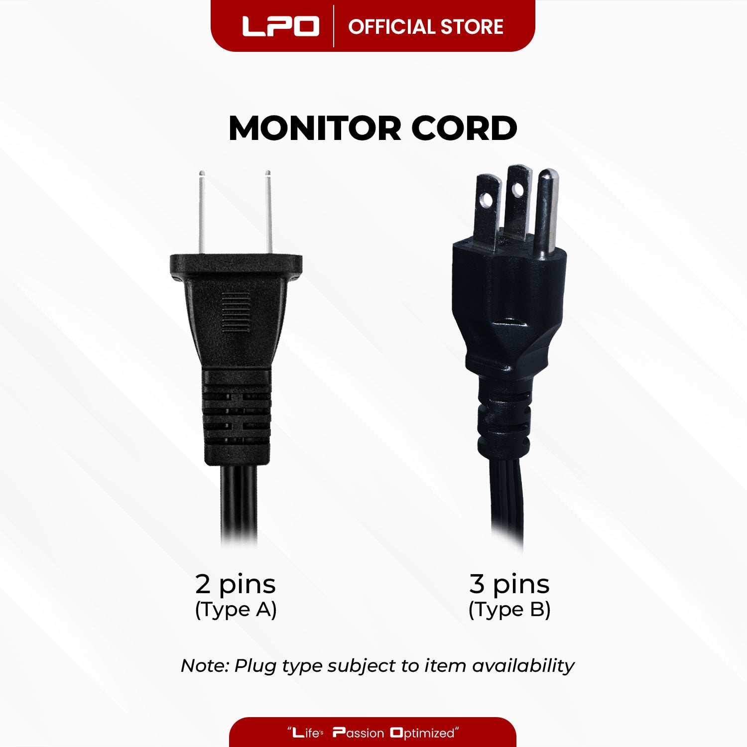 Power Cord	Monitor Cord Laptop Charger US Triangle Plug 3 Pin for CPU, Monitor, Printer