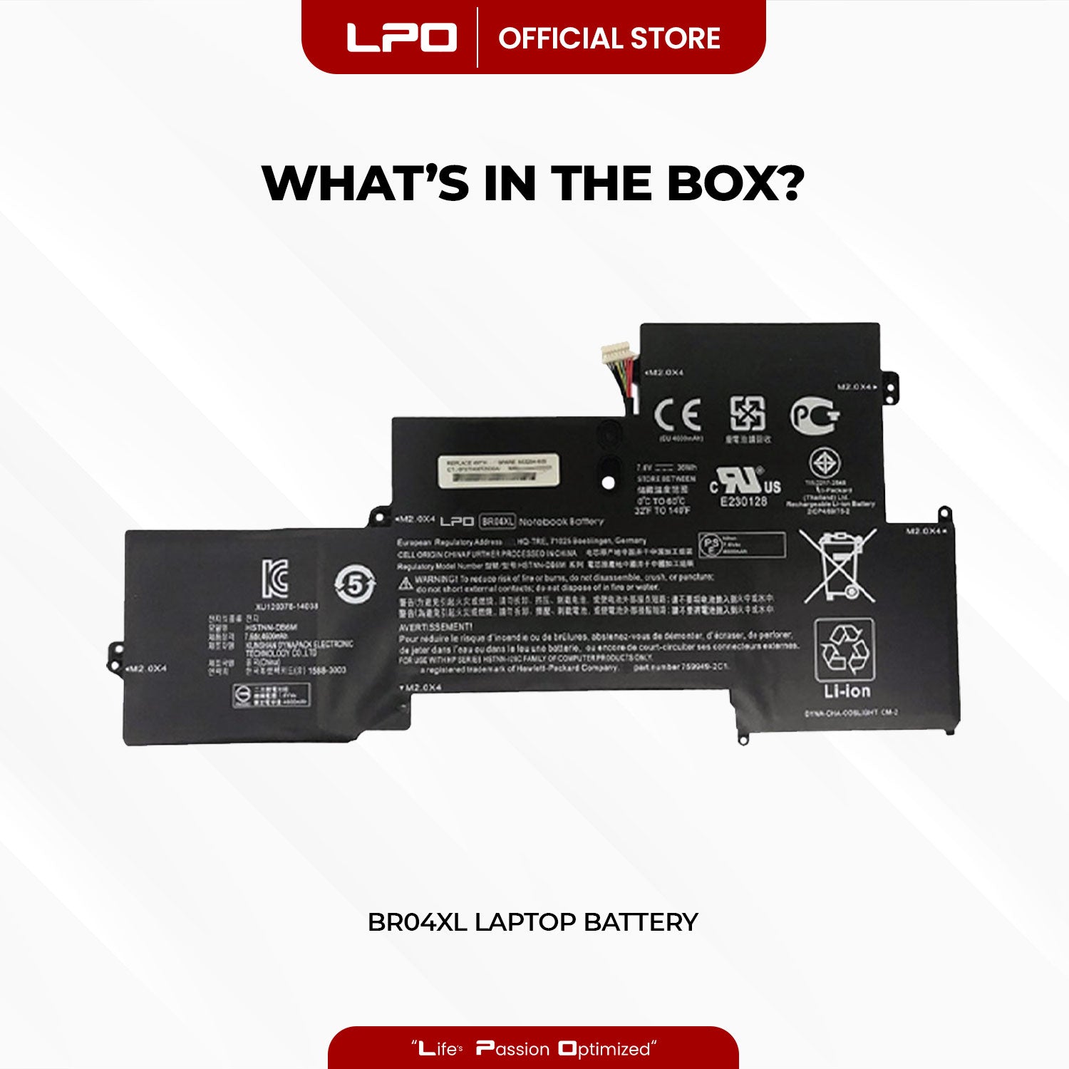 Laptop Battery BR04XL Compatible with HP EliteBook Folio 1020 Series, 1020 G1 Series, 1020 G2 Series