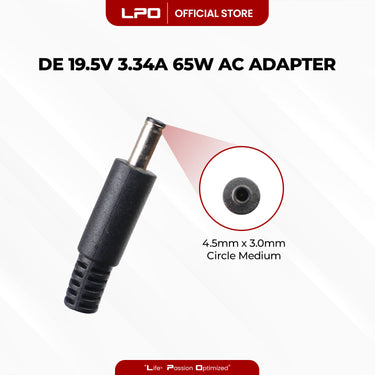 Laptop Charger Dell 19.5V 3.34A 65W Circle Medium 4.5mm x 3.0mm Compatible with Dell Inspiron 14 5480