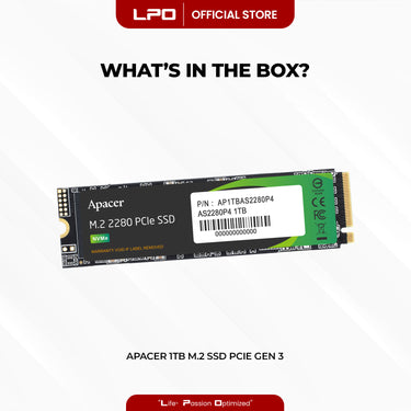 Apacer AS2280P4 1TB M.2 2280 PCIe Gen3 (AP1TBAS2280P4)