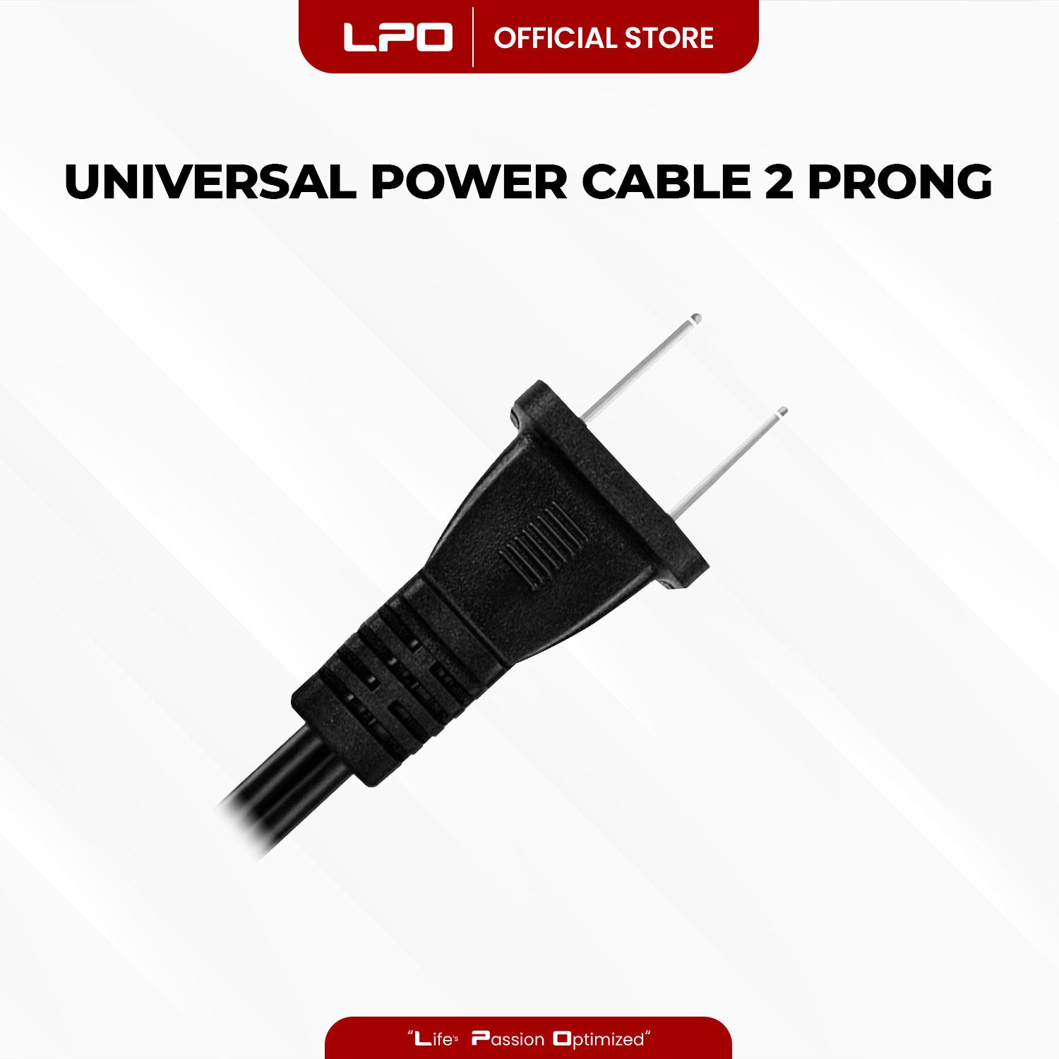 Power Cord 2 Prongs LED LCD TV Samsung LG Sharp Canon Pixma Hp Brother Epson Lexmark Printer - LPO Laptop PC-Outlet