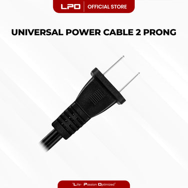 Power Cord 2 Prongs LED LCD TV Samsung LG Sharp Canon Pixma Hp Brother Epson Lexmark Printer - LPO Laptop PC-Outlet