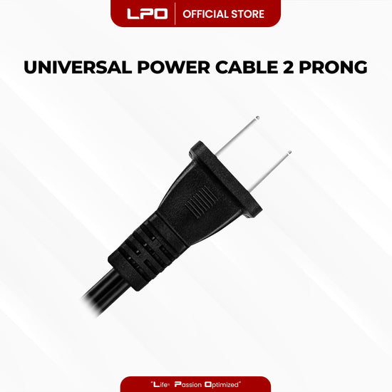 Power Cord 2 Prongs LED LCD TV Samsung LG Sharp Canon Pixma Hp Brother Epson Lexmark Printer - LPO Laptop PC-Outlet