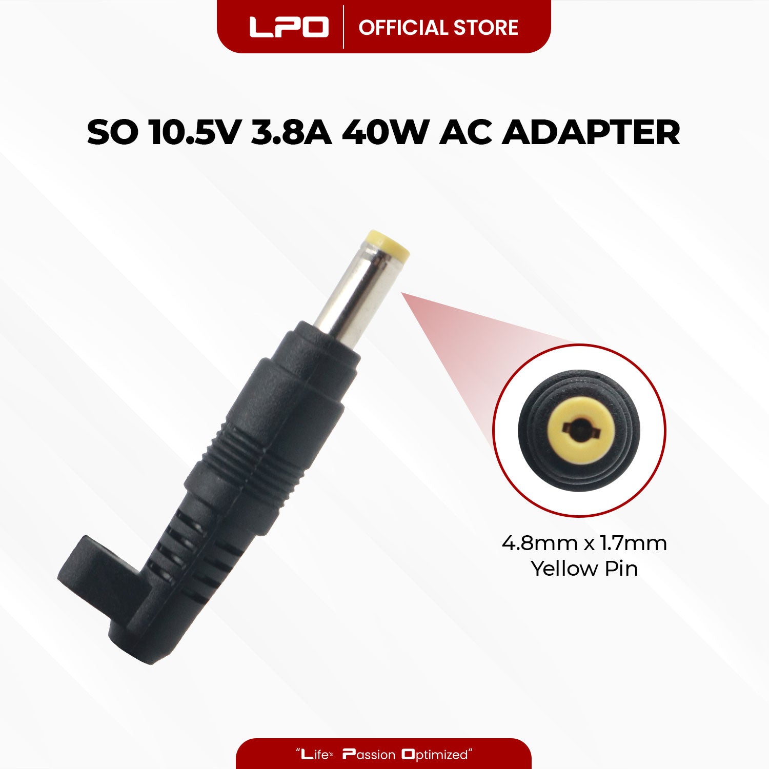 Laptop Charger Sony 10.5V 3.8A 40W Yellow Pin 4.8mm x 1.7mm Compatible with  Sony Vaio Pro Svp132a1cw