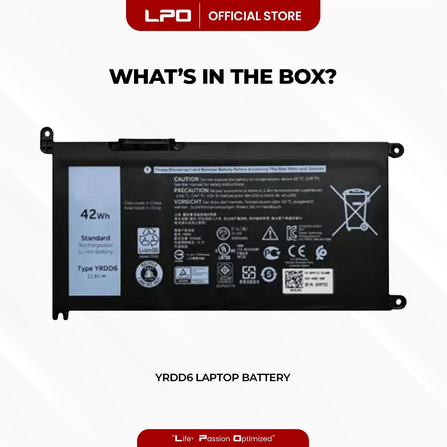 Laptop Battery YRDD6 Compatible with Dell Inspiron 15 3000 3493 3582 3583 3593 3793 Series