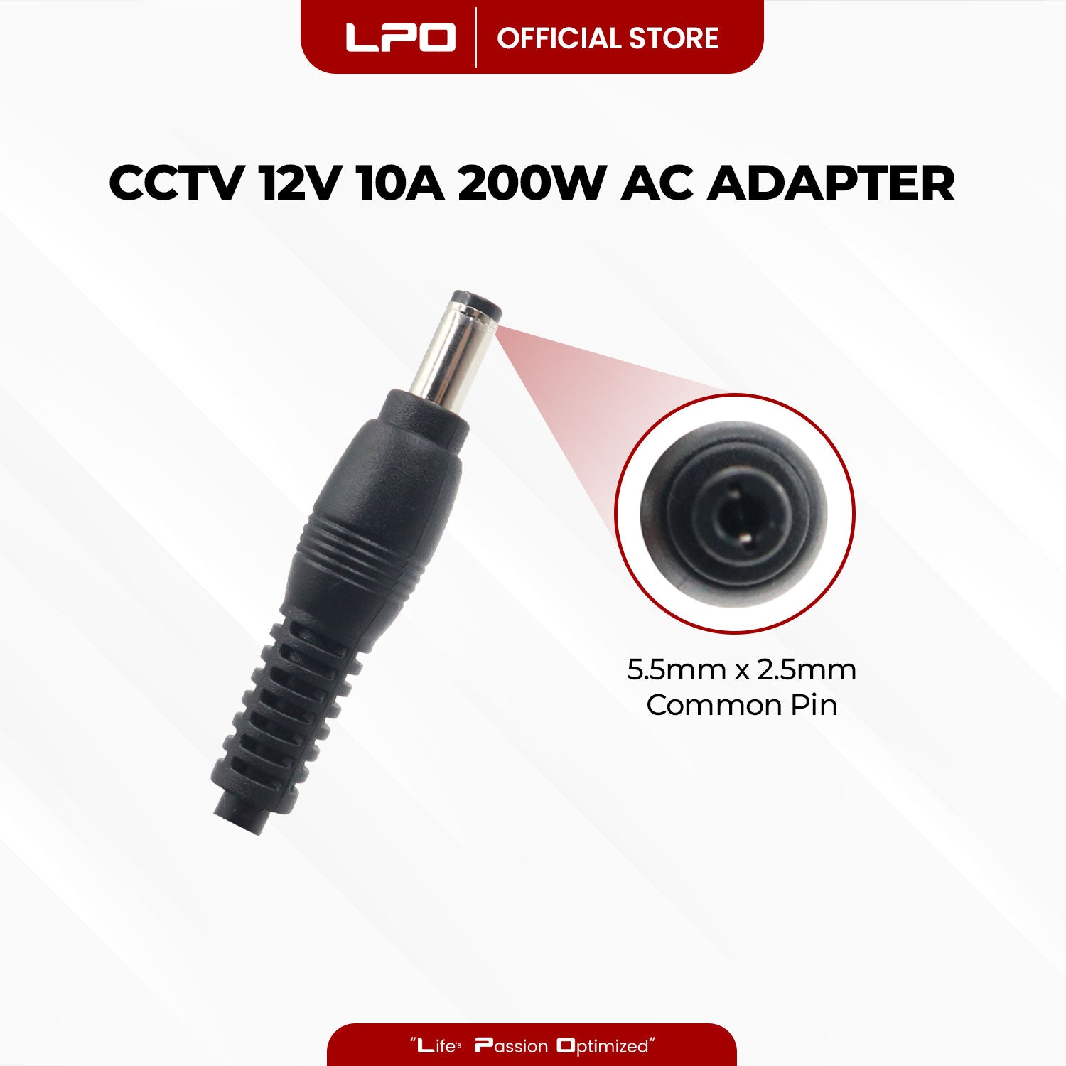 CCTV 12V 10A 120W Common Pin 5.5mm x 2.5mm  Compatible with  CCTV Camera, LED Monitor and other electronics equipment.