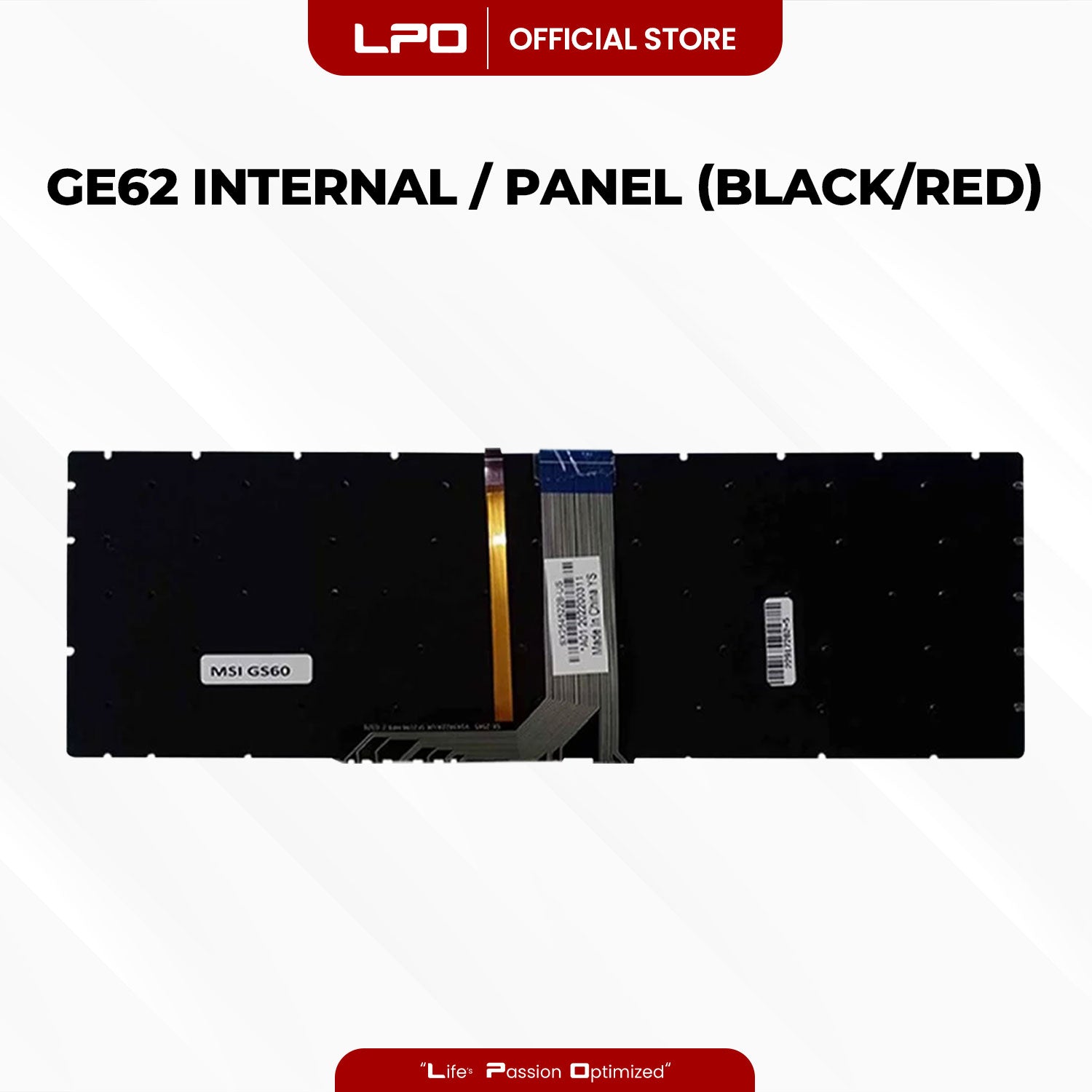Laptop Keyboard MSI GS60 GE62 Internal / Panel Black Red Letter US Compatible with MSI GS70 GE62