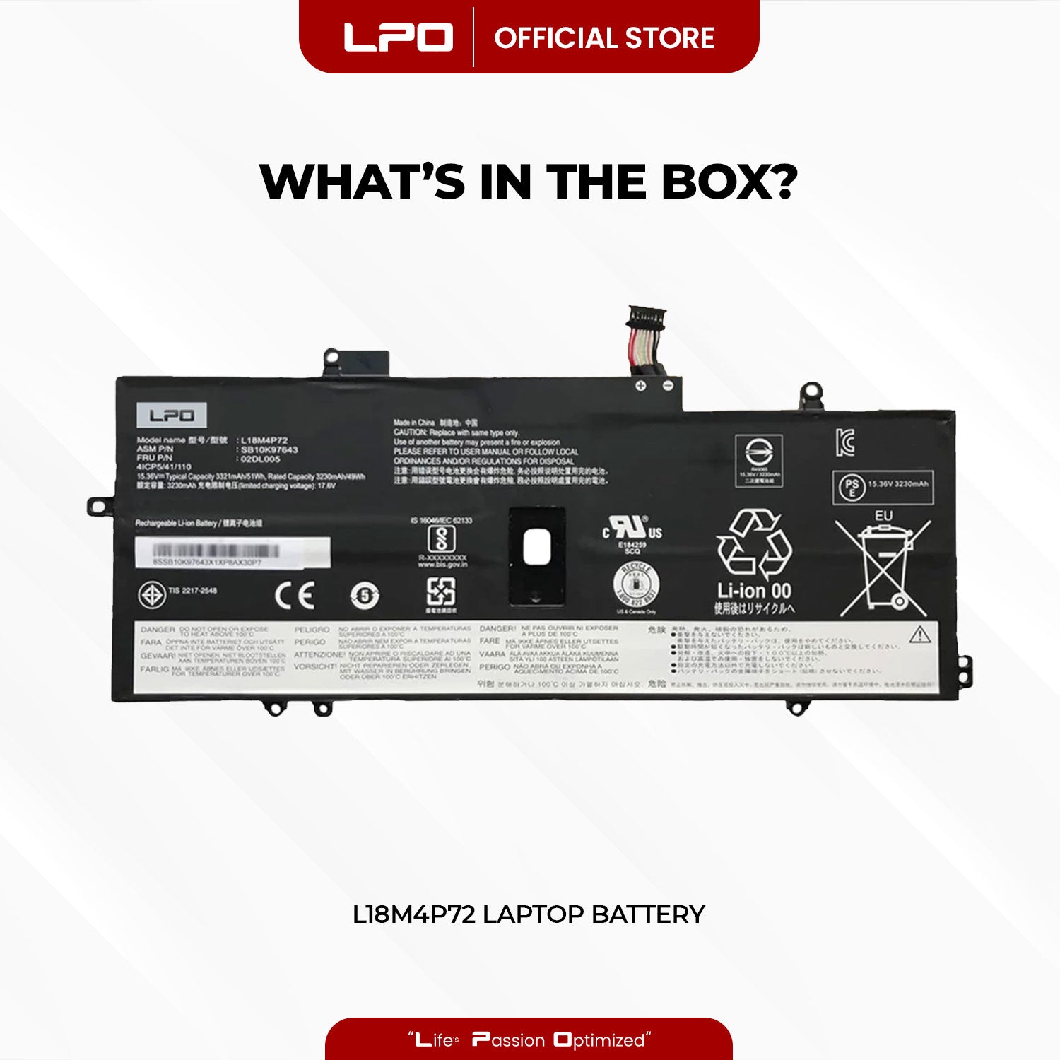 Laptop Battery L18M4P72 Compatible with Lenovo ThinkPad X1 Yoga 4th Gen Series Notebook