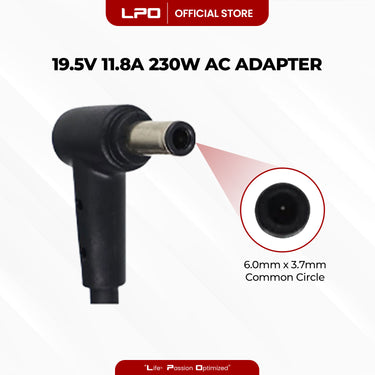 Laptop Charger Asus 19.5V 11.8A 230W Common Circle 6.0mm x 3.7mm Compatible with Asus ROG Strix GL703 GL703GM-EE063T GL703GM-DS74