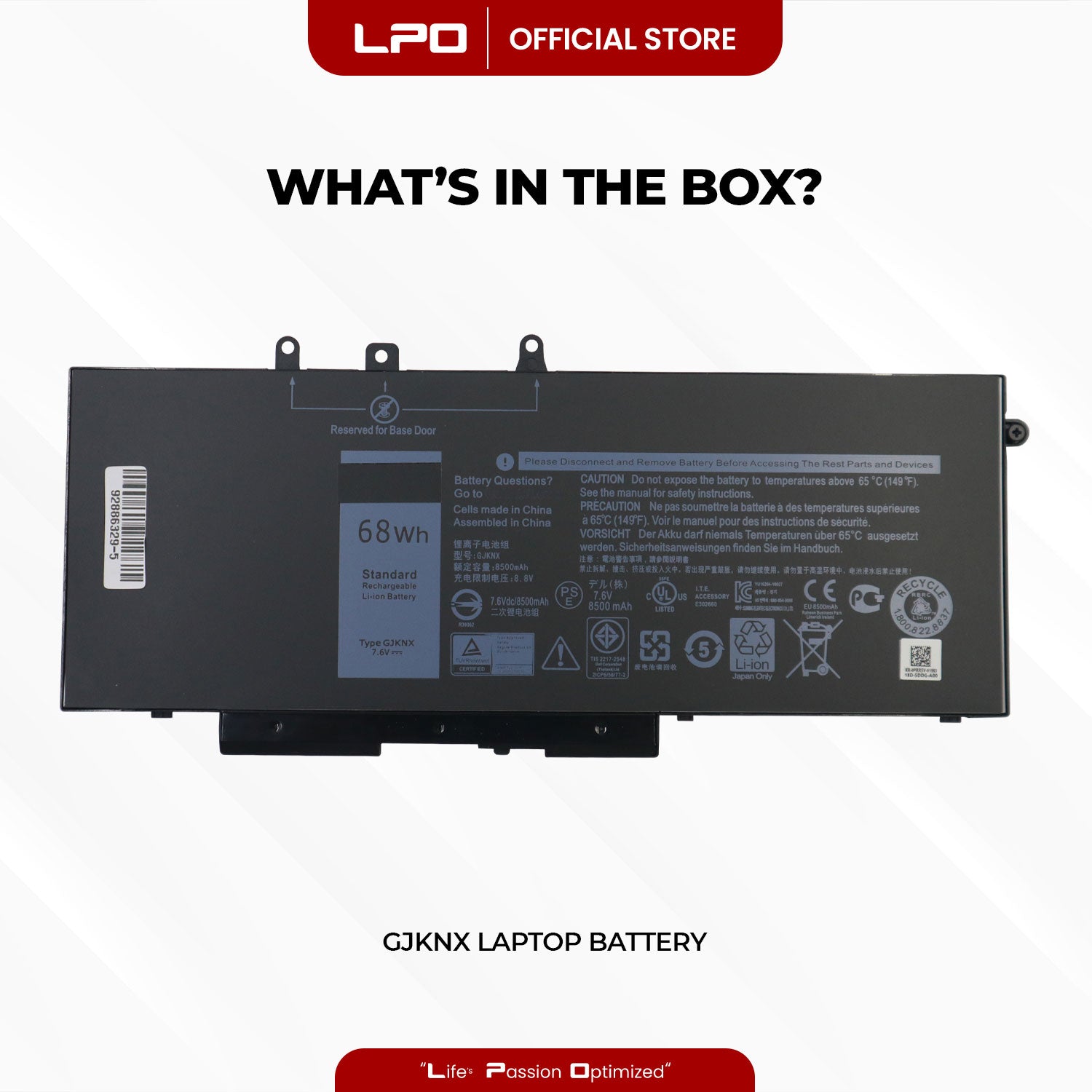 Laptop Battery GJKNX Compatible with Dell Precision 15-3520 3530 Series, Dell Latitude E5480 Series