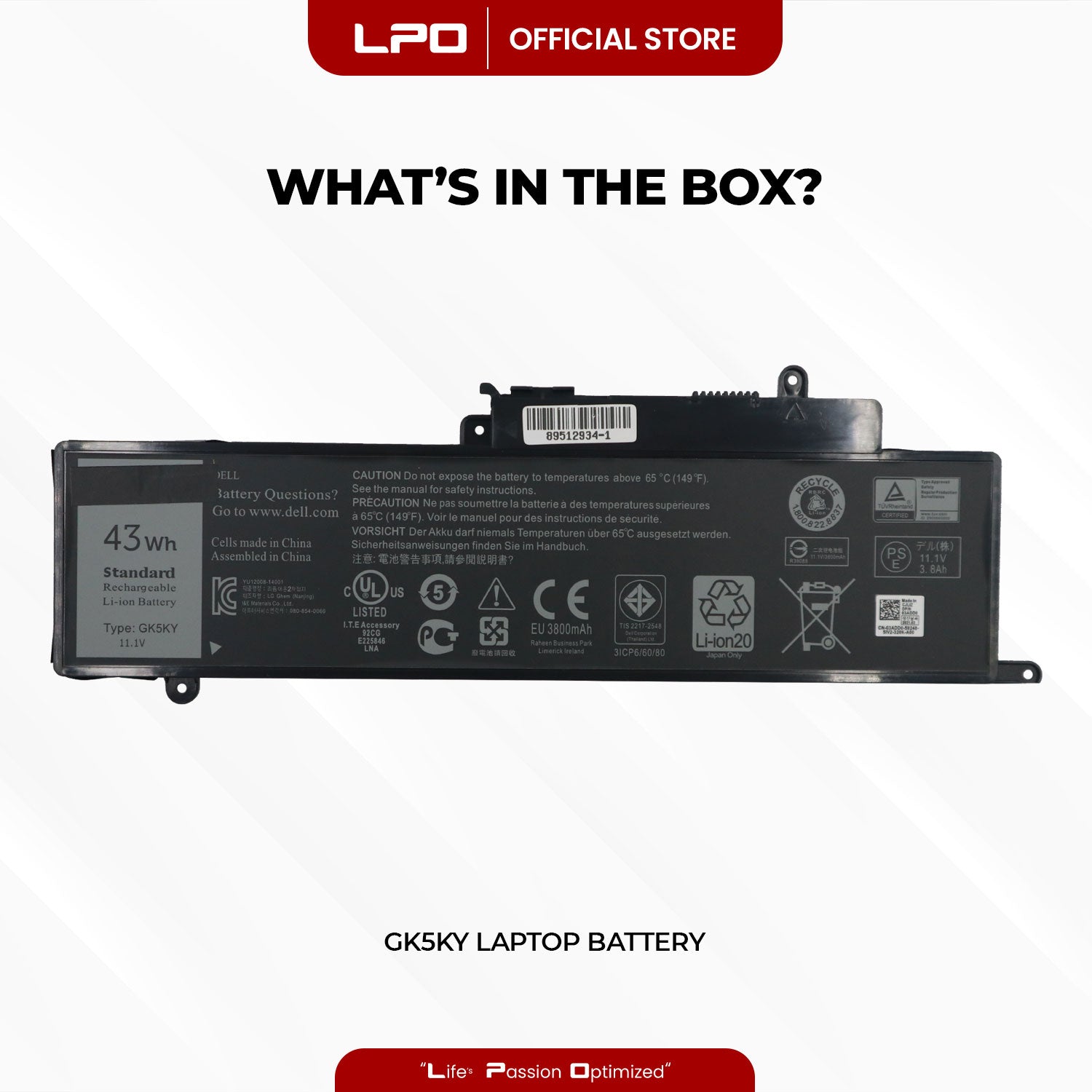 Laptop Battery GK5KY Compatible with Dell Inspiron 11 3000 Series 3147 3148 3152 3153 3157 Series