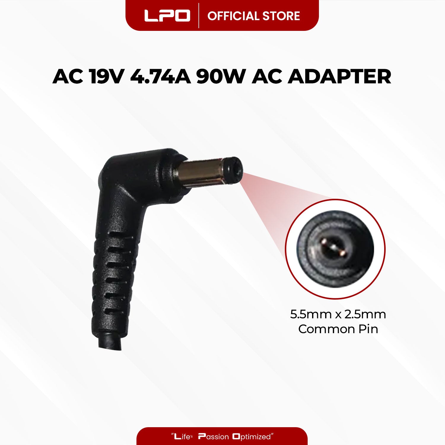 Laptop Charger Acer 19V 4.74A 90W	Common Pin 5.5mm x 2.5mm Compatible with Acer Aspire V3-571G-9686