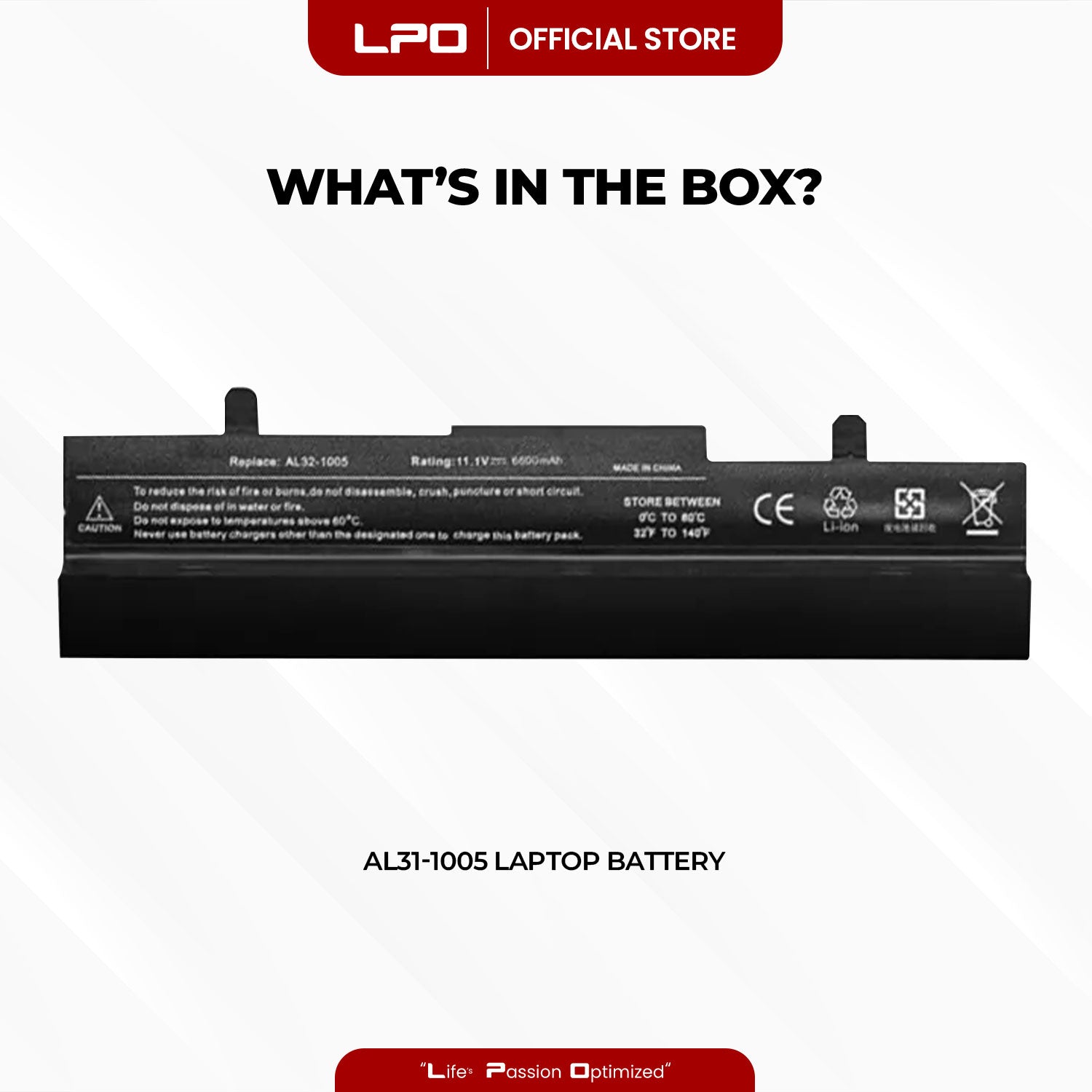 Laptop Battery AL31-1005 Compatible with Asus Eee PC 1001HAG, 1001PX, PC 1001PX-BLK3X
