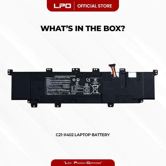 Laptop Battery C21-X402 Compatible with Asus S300CA-RS91T Asus S300E-C1003H
