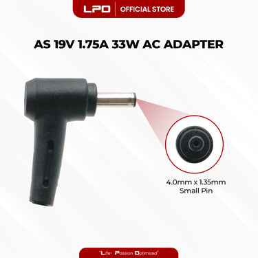 Laptop Charger Asus 19V 1.75A 33W Small Pin 4.0mm x 1.35mm Compatible with Asus VivoBook S200