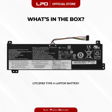 Laptop Battery L17C2PB3 Type A Compatible with Lenovo V130-15IGM V130-15IKB V330-15IKB - LPO Laptop PC-Outlet