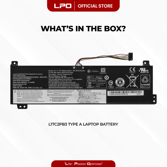 Laptop Battery L17C2PB3 Type A Compatible with Lenovo V130-15IGM V130-15IKB V330-15IKB - LPO Laptop PC-Outlet
