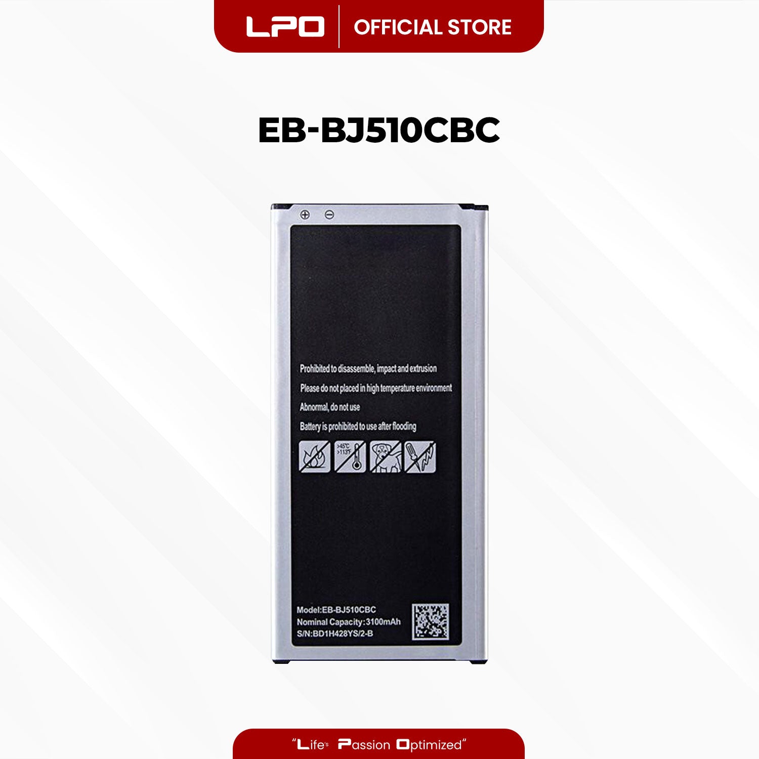 Cellphone Battery Samsung Galaxy J5 2016 EB-BJ510CBC Compatible with SM-J510F, SM-J510G